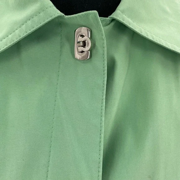 Talbots Womens Sage Green Toggle Button Rain Jacket Coat Size M - Picture 2 of 13